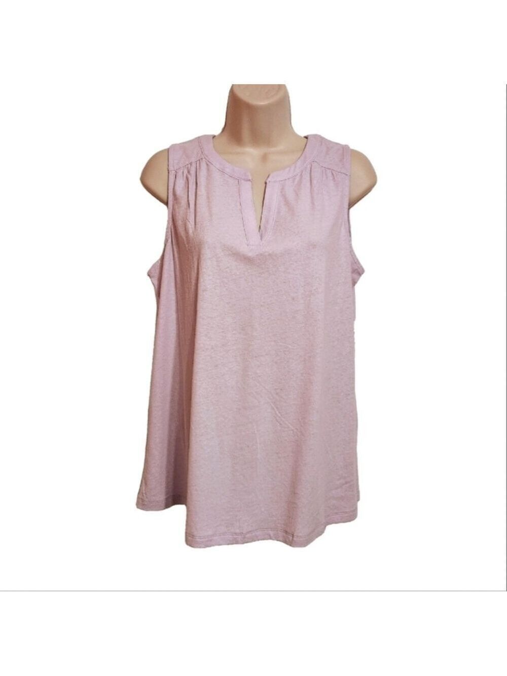 Style & Co Linen Blend Tank Top Purple Small